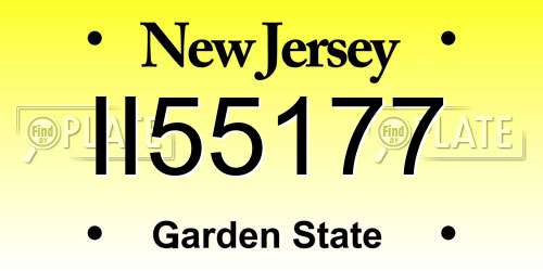 II55177 New Jersey License Plate