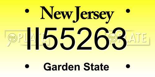 II55263 New Jersey License Plate