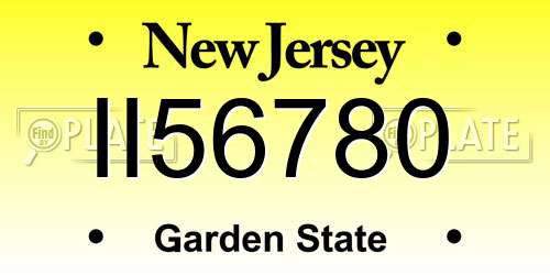 II56780 New Jersey License Plate