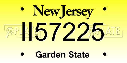 II57225 New Jersey License Plate
