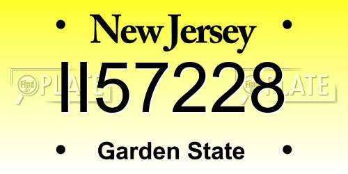 II57228 New Jersey License Plate