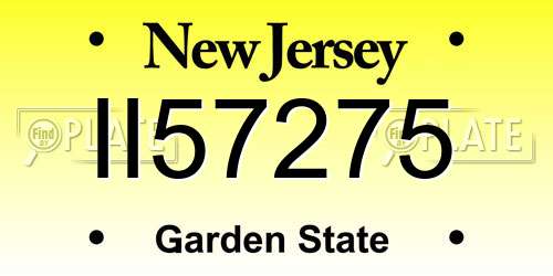 II57275 New Jersey License Plate