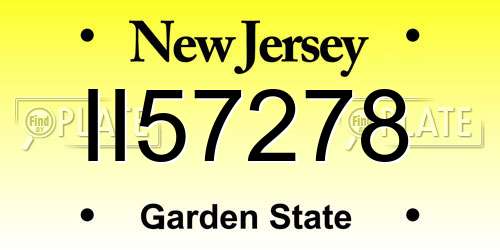 II57278 New Jersey License Plate