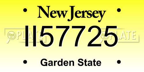 II57725 New Jersey License Plate