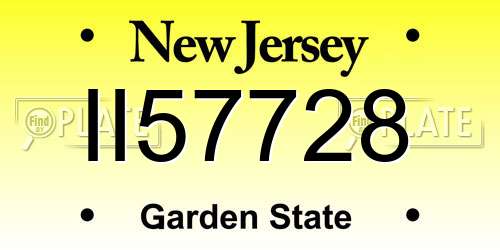 II57728 New Jersey License Plate