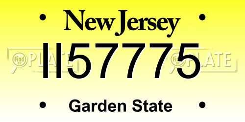 II57775 New Jersey License Plate