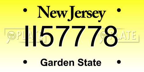 II57778 New Jersey License Plate