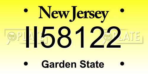 II58122 New Jersey License Plate