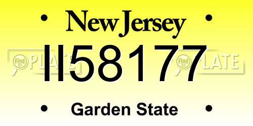 II58177 New Jersey License Plate