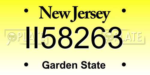 II58263 New Jersey License Plate