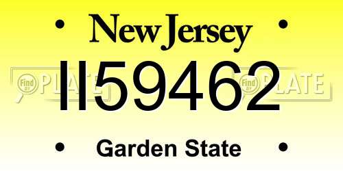 II59462 New Jersey License Plate