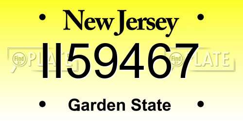 II59467 New Jersey License Plate