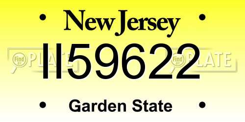 II59622 New Jersey License Plate