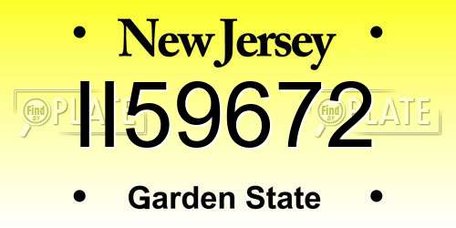 II59672 New Jersey License Plate