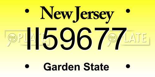 II59677 New Jersey License Plate