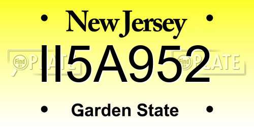 II5A952 New Jersey License Plate