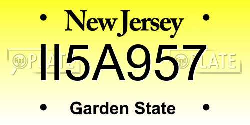 II5A957 New Jersey License Plate