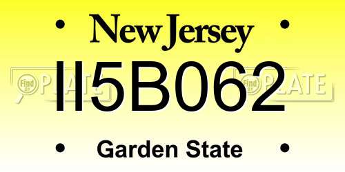 II5B062 New Jersey License Plate