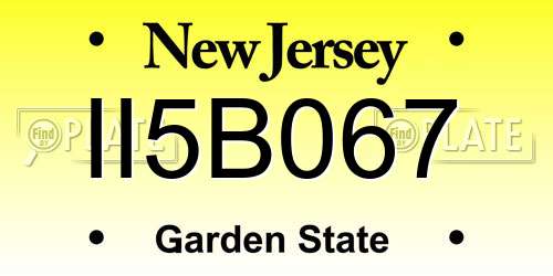 II5B067 New Jersey License Plate