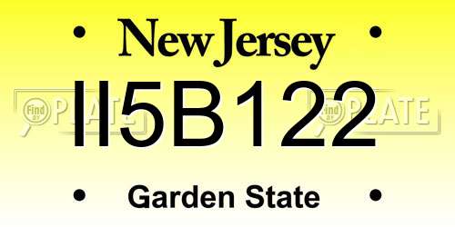 II5B122 New Jersey License Plate