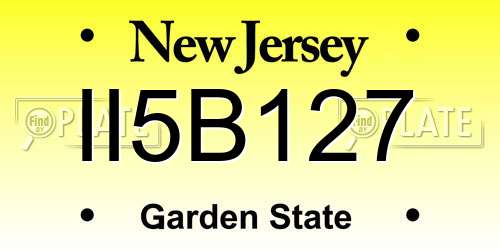 II5B127 New Jersey License Plate