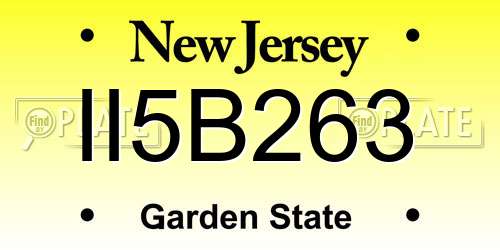 II5B263 New Jersey License Plate