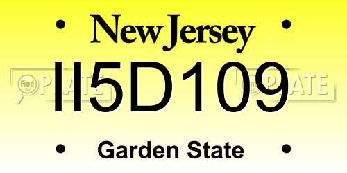 II5D109 New Jersey License Plate