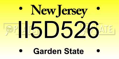 II5D526 New Jersey License Plate