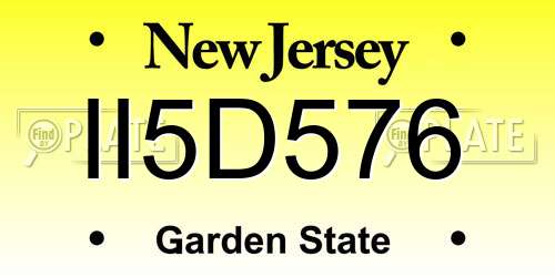 II5D576 New Jersey License Plate