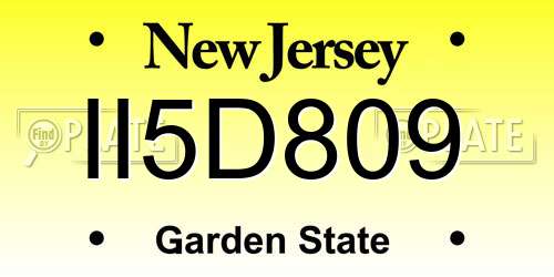 II5D809 New Jersey License Plate