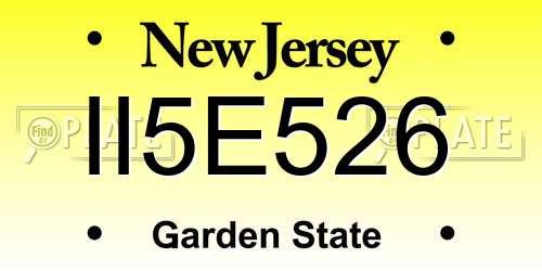 II5E526 New Jersey License Plate