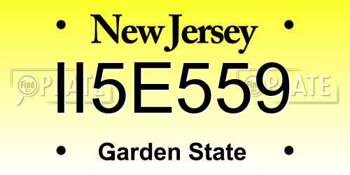II5E559 New Jersey License Plate