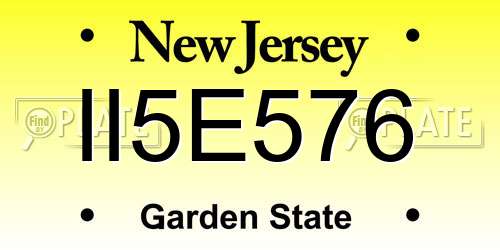 II5E576 New Jersey License Plate