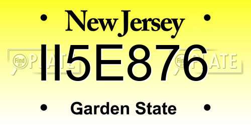 II5E876 New Jersey License Plate