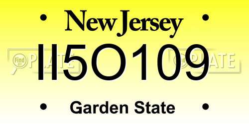 II5O109 New Jersey License Plate