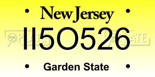 II5O526 New Jersey License Plate