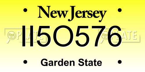 II5O576 New Jersey License Plate