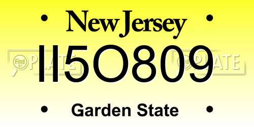 II5O809 New Jersey License Plate