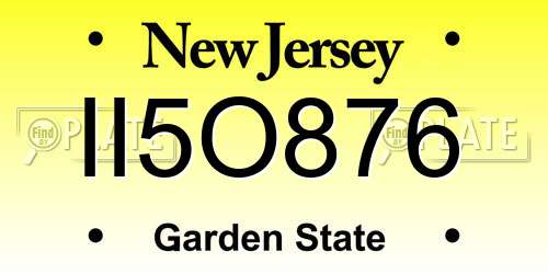 II5O876 New Jersey License Plate