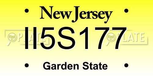 II5S177 New Jersey License Plate