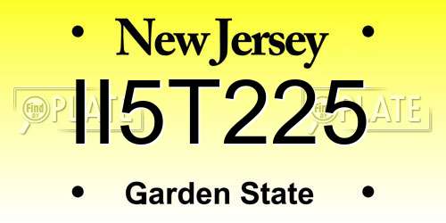 II5T225 New Jersey License Plate