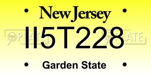 II5T228 New Jersey License Plate