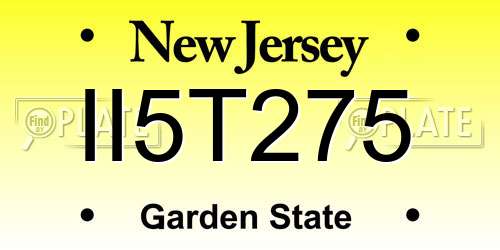 II5T275 New Jersey License Plate
