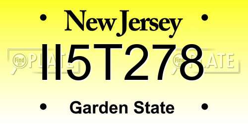 II5T278 New Jersey License Plate