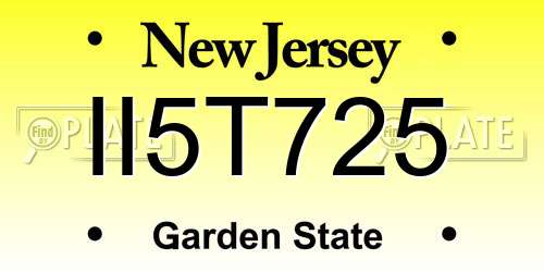 II5T725 New Jersey License Plate