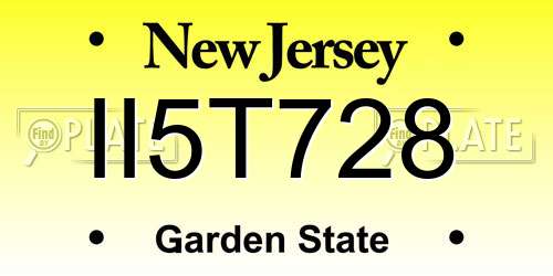 II5T728 New Jersey License Plate