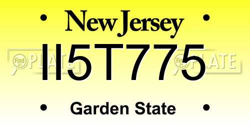 II5T775 New Jersey License Plate