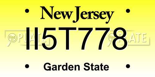 II5T778 New Jersey License Plate
