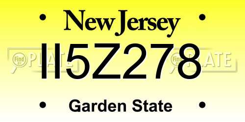 II5Z278 New Jersey License Plate