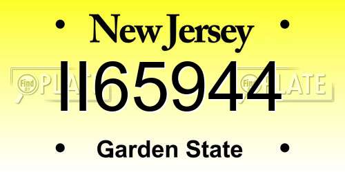 II65944 New Jersey License Plate